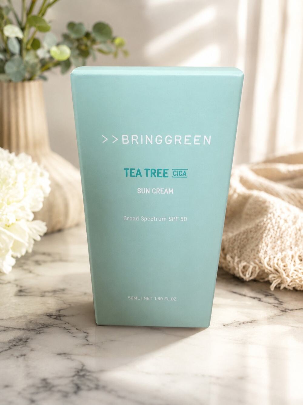 Bring Green Tea Tree Cica Sun Cream SPF 50 Broad Spectrum 50ml New in Box